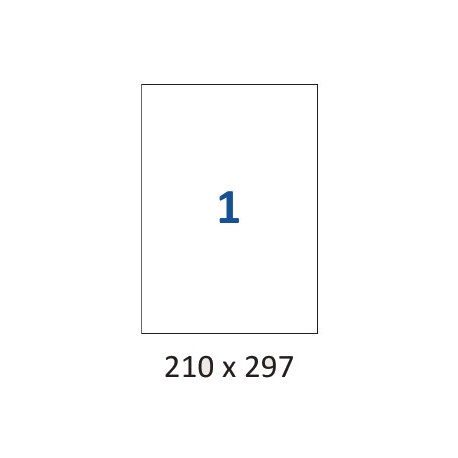 1 étiquette coins vifs 210 x 297 feuille A4