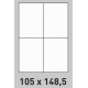 Étiquette 105 x 148.5 Coins Vifs par 200 0202