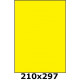 Étiquettes A4  adhésif permanent jaune fluo 203 x 297
