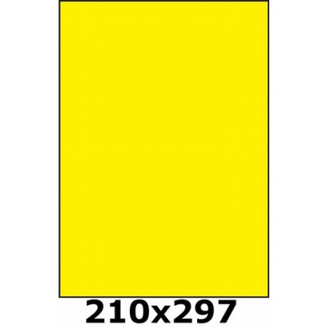 Étiquettes A4  adhésif permanent jaune fluo 203 x 297