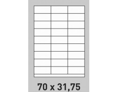 Étiquette 70 x 31.75 Coins Vifs  par 200  0192