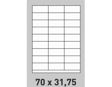 Étiquette 70 x 31.75 Coins Vifs  par 200  0192