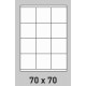 Étiquette 70 x 70 Coins Vifs  par 200 0196