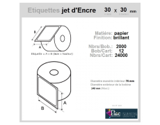 Étiquette autocollante jet d'encre papier blanc 30 x 30 diamètre 76-143