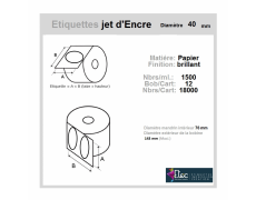 Étiquette autocollante jet d'encre papier blanc diamètre 40 diamètre 76-143 réf: 6322