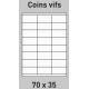 Étiquette 70 x 35 Coins vifs par 200 0264