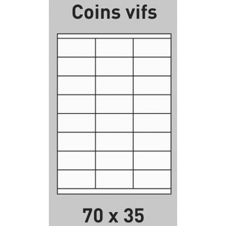 Étiquette 70 x 35 Coins vifs par 200 0264