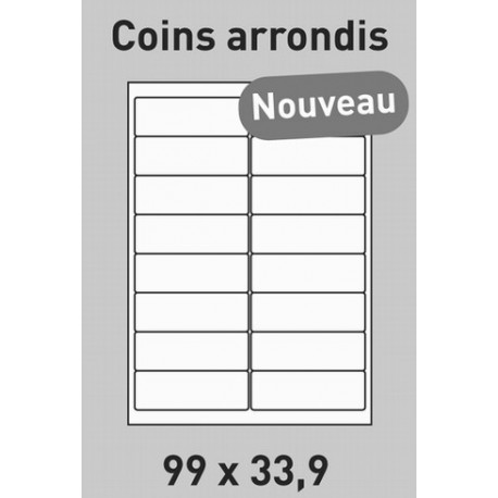 Étiquette 99 x 33.9 Coins Arrondis par 200 4046