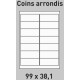 Étiquette 99 x 38.1 Coins Arrondis par 200 3203
