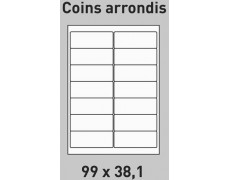 Étiquette 99 x 38.1 Coins Arrondis par 200 3203