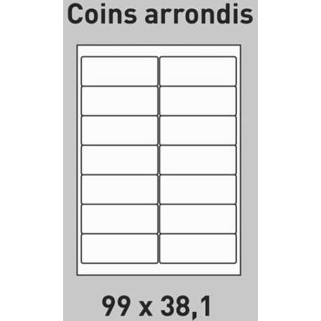Étiquette 99 x 38.1 Coins Arrondis par 200 3203