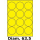 Étiquettes Ronde 63.5 velin jaune fluo 0223