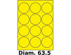 Étiquettes Ronde 63.5 velin jaune fluo 0223