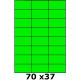 Étiquettes 70 x 37 adhésif permanent vert fluo 3389
