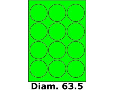 Étiquettes Ronde 63.5 velin vert fluo 3398