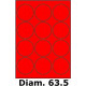 Étiquettes Ronde 63.5 velin rouge fluo 3397