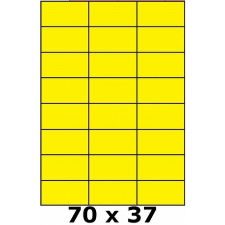 Étiquettes 70 x 37 adhésif permanent jaune fluo 3160