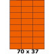 Étiquettes 70 x 37 adhésif permanent orange fluo 4033
