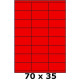 Étiquettes 70 x 37 adhésif permanent rouge fluo 3388