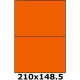 Étiquettes 210 x 148.5 orange fluo 4035