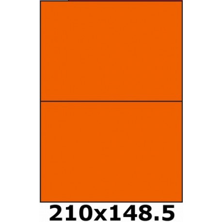200 Étiquettes 105 x 74 mm - Orange - 25 Feuilles autocollantes A4