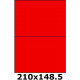 Étiquettes 210 x 148.5 rouge fluo 3671