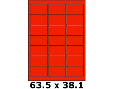 Étiquettes 63.5 x 38.1 rouge vif 2605