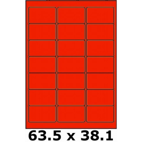 Étiquettes 63.5 x 38.1 rouge vif 2605