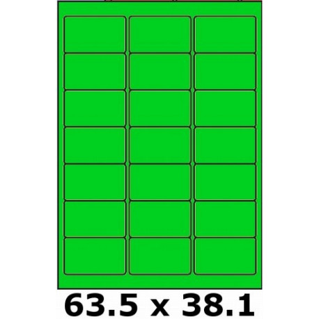 Étiquettes 63.5 x 38.1 vert vif 2614