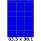 Étiquettes 63.5 x 38.1 bleu vif 2617