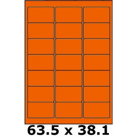 Planche étiquettes autocollantes sur feuille A4 : 63,5 x 38,1 mm