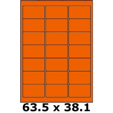 Étiquettes 63.5 x 38.1 orange vif 4028