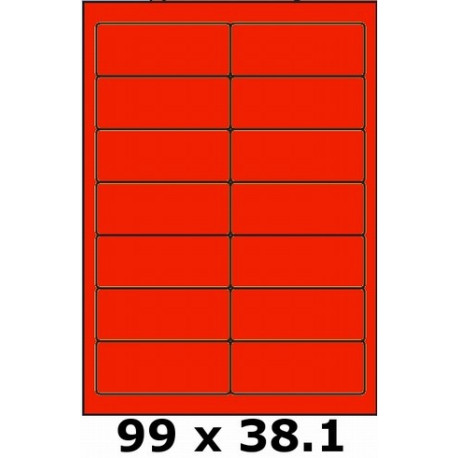 Étiquettes 99 x 38.1 rouge vif 2625