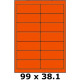 Étiquettes 99 x 38.1 orange vif 3973
