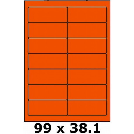 Étiquettes 99 x 38.1 orange vif 3973