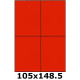 Étiquettes 105 x 148.5 rouge vif 3391