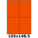 Étiquettes 105 x 148.5 orange vif 4029