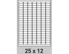 Étiquette 25 x 12 Coins Arrondis par 100 3166