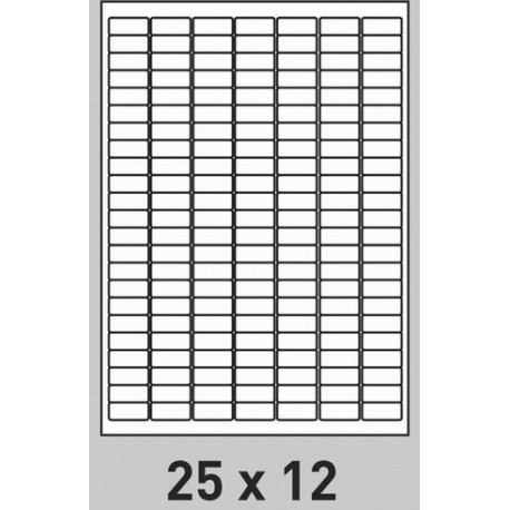 Étiquette 25 x 12 Coins Arrondis par 100 3166