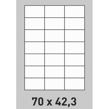 Étiquette 70 x 42.3 Coins Vifs  par 100  2658