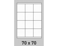  Étiquette 70 x 70 planche A4  adhésif permanent 