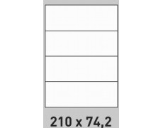 Étiquette autocollante A4, 8 par planche, blanc, permanent, 105mm x 74mm