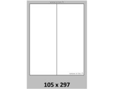  Étiquette 105 x 297 planche A4  adhésif permanent 