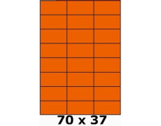 Étiquettes A4 adhésives permanent 70 x 37 rouge fluo 3388