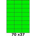 Étiquettes A4 adhésives permanent 70 x 37 vert fluo 3389