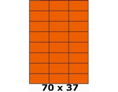 Étiquettes A4 adhésives permanent 70 x 37 orange fluo 4033