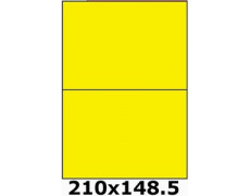 Étiquettes A4 adhésives permanent 210 x 148.5 jaune fluo 3670