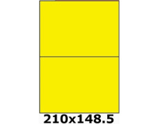 Étiquettes A4 adhésives permanent 210 x 148.5 jaune fluo 3670