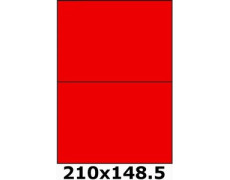 Étiquettes A4 adhésives permanent 210 x 148.5 rouge fluo 3671