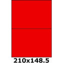 Étiquettes A4 adhésives permanent 210 x 148.5 rouge fluo 3671